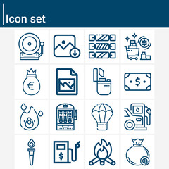 Simple set of supply related lineal icons.