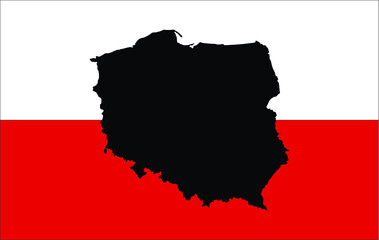 poland map with flag