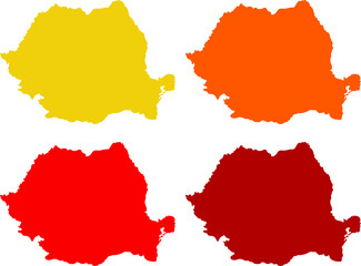 set of romania map