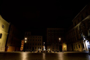 Fototapeta na wymiar Roma - Piazza Navona deserta di notte
