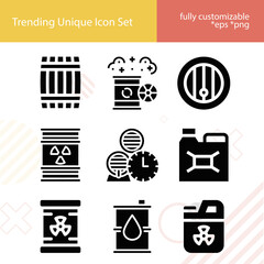 Simple set of fermentation related filled icons.