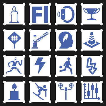16 pack of rush  filled web icons set