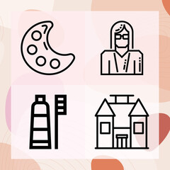 Simple set of architecture related lineal icons