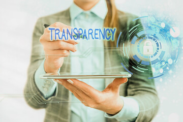 Handwriting text writing Transparency. Conceptual photo something transparent especially a picture viewed by light Graphics padlock for web data information security application system