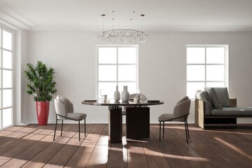 Modern interior design. 3D illustration