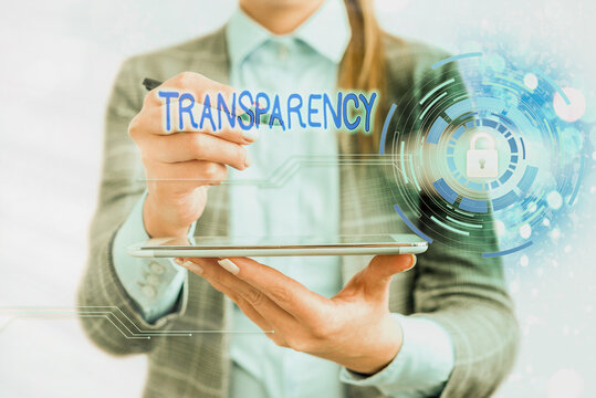 Handwriting text writing Transparency. Conceptual photo something transparent especially a picture viewed by light Graphics padlock for web data information security application system