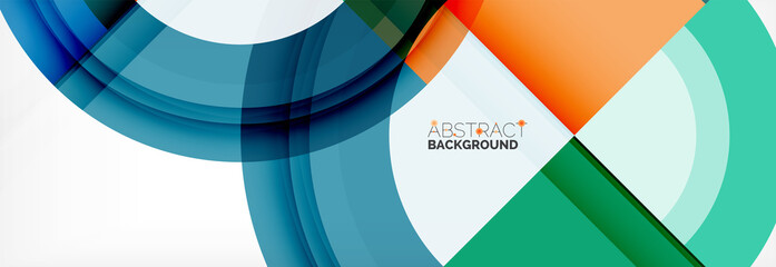 Obraz premium Round shapes, triangles and circles. Modern abstract background