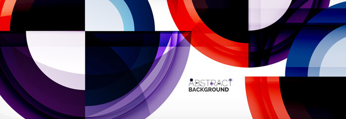 Obraz premium Round shapes, triangles and circles. Modern abstract background