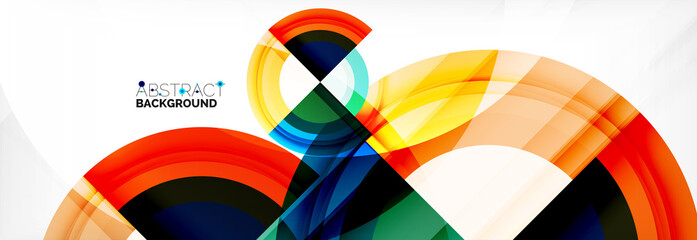 Fototapeta premium Round shapes, triangles and circles. Modern abstract background