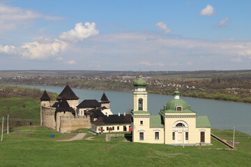 Fototapeta premium old stone castle in a green field