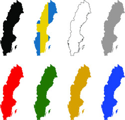 sweden maps with flag