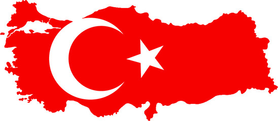 turkey map with flag vector
