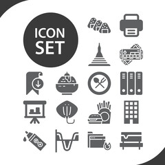 Simple set of clean related filled icons.