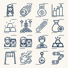 Simple set of hotels related lineal icons.