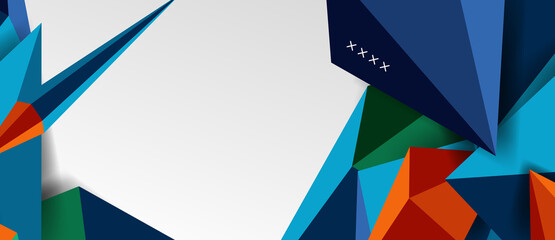 3d low poly abstract shape background vector illustration