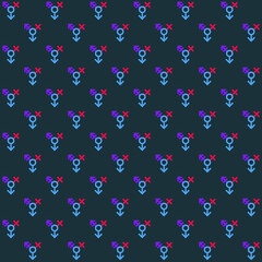 male female sex symbol on blue background repeat pattern