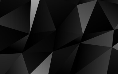 Dark Black vector abstract polygonal cover.
