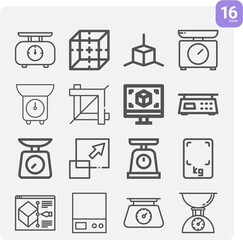 Simple set of models related lineal icons.