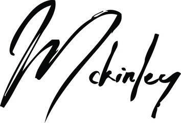 Mckinley-Female Name Modern Brush Calligraphy Cursive Text on White Background