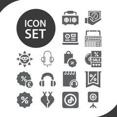 Simple set of half related filled icons.