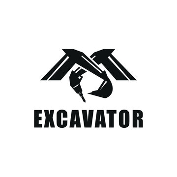 crossed breaker and bucket excavator arms logo