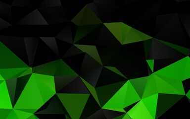 Dark Green vector blurry triangle template.