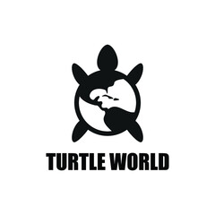 sea turtle world logo design