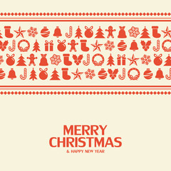 Flat christmas icons pattern element vector background
