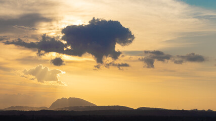background, beautiful, beauty, blaze, bright, clouds, clouds and sky, color, colorful, dawn, dusk, evening, fantastic, golden hour, golden sun, golden vista, hill, landscape, light, mood, morning, mou