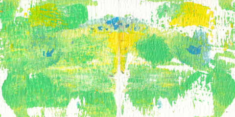 Various color graphics background. Acrylic paste on watercolor paper.