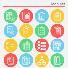 16 pack of tasks  lineal web icons set