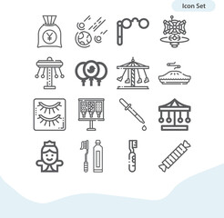 Simple set of miss related lineal icons.