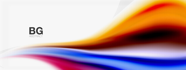 Abstract Background. Smooth flowing lines, blurred waves, rainbow color style stripes. Vector illustrations for covers, banners, flyers and posters and other