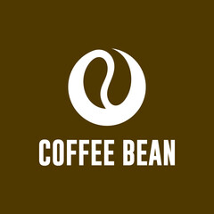 flat negative space coffee bean logo