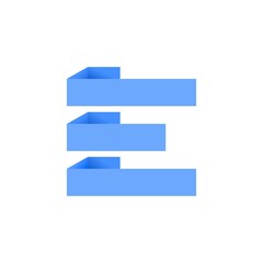 abstract blue letter E logo