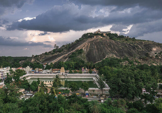Shravanabelagola Temple complex on Chandragiri Hill is one of the most important places of pilgrimage for the followers of Jainism.
