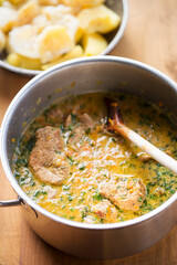 Pork tenderloins in vegetable, dill sauce 