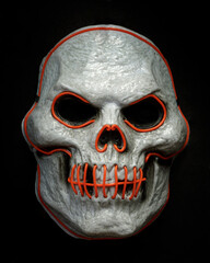 Doom El Wire Light Up Skeleton Face Mask Isolated Against Black Background