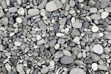 Stone pebbles by the sea.