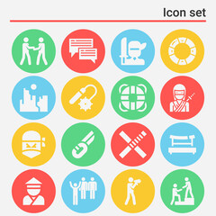 16 pack of cliff  filled web icons set
