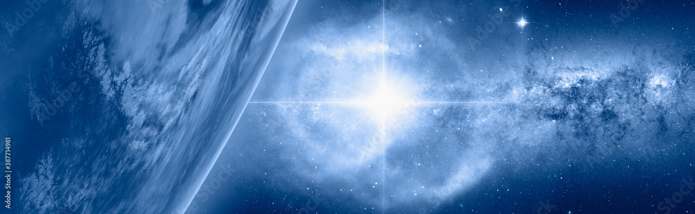 Aufkleber Supernova explosion in the center of galaxy 
