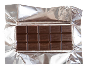 Chocolate bar in foil