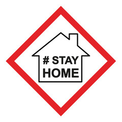 Stay home  icon, house symbol, quarantine covid virus vector illustration isolated on white background