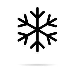 Snow winter icon, danger ice flake sign, risk alert vector illustration, careful caution symbol