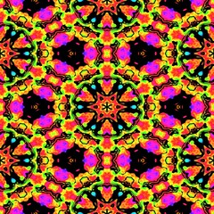 Pattern mosaic kaleidoscopic seamless generated texture, ornament, fragile, fractal, material, abstract render background