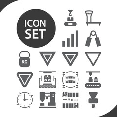 Simple set of tonnes related filled icons.