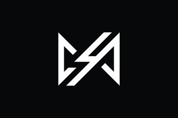 MS logo letter design on luxury background. SM logo monogram initials letter concept. MS icon logo design. SM elegant and Professional letter icon design on black background. M S MS SM