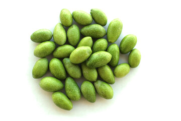 natural green olives top view