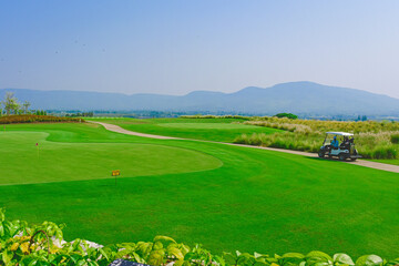 Golf course scenery view