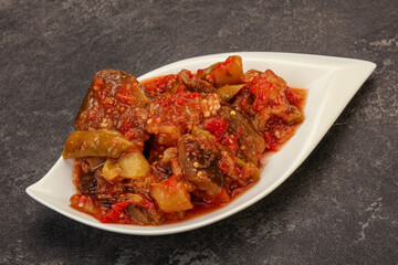Caucasian vegan cuisine - ajapsandali with vegetables